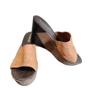 Leather Light Brown Toscanella Wedges size 10